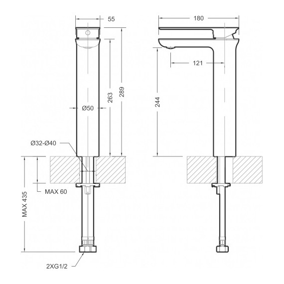 Смеситель для раковины высокий Bravat Gina F165104C-A-ENG - фото 4