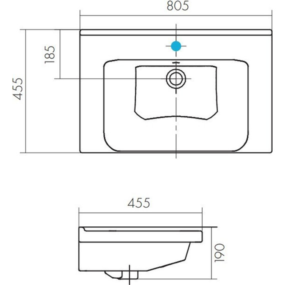 Раковина подвесная Акватон Миранда 80 см 1WH302251 - фото 4