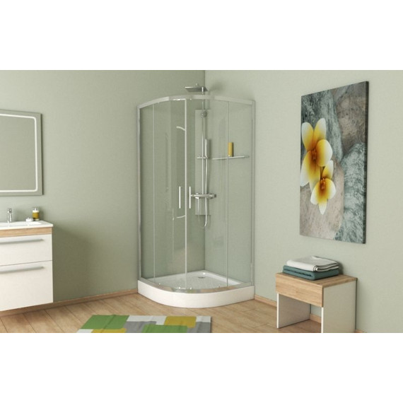 Душевое ограждение Bravat Line 90х90 см BS090.1201A, хром/прозрачное - фото 4