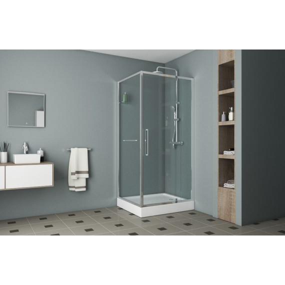 Душевое ограждение Bravat Line 90х90 см BS090.2116A, хром/прозрачное - фото 2