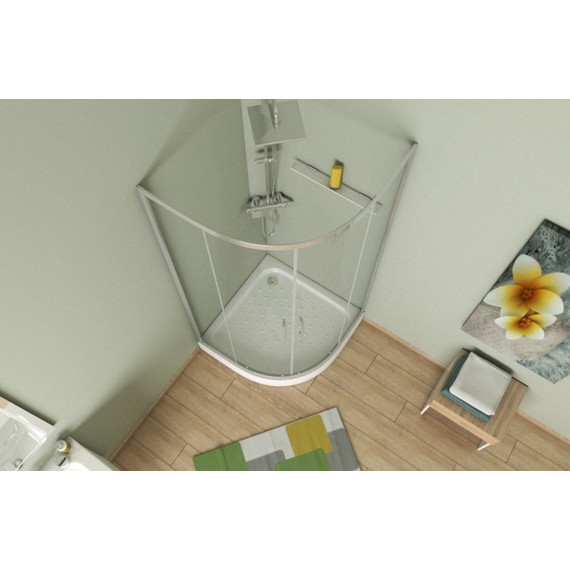 Душевое ограждение Bravat Line 90х90 см BS090.1201A, хром/прозрачное - фото 5