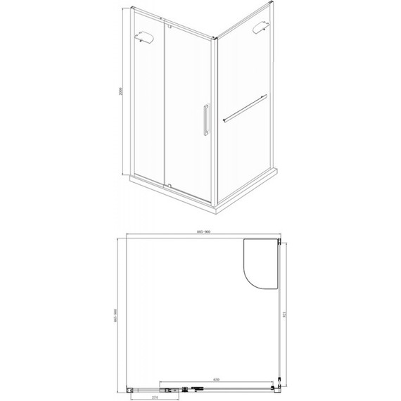 Душевое ограждение Bravat Line 90х90 см BS090.2116A, хром/прозрачное - фото 9