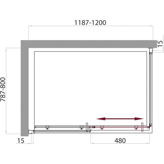 Душевое ограждение BelBagno 120х80 см UNO-AH-1-120/80-C-Cr, хром/прозрачное - фото 6