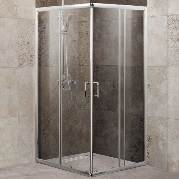 Душевое ограждение BelBagno 75-90х75-90 см UNIQUE-A-2-75/90-C-Cr, хром/прозрачное, Цвет стекла: прозрачное, Размер - мм: 850х850 - фото 