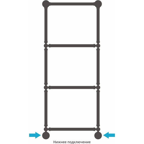 Полотенцесушитель водяной Сунержа Ренессанс 1304 П4 1250х500 мм 12-0280-1250, белый - фото 3
