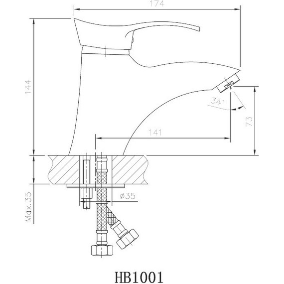 Смеситель для раковины Haiba HB1001 - фото 2