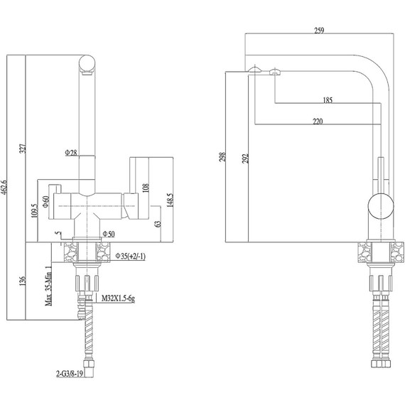 Смеситель для кухни Haiba HB70304-1, нержавеющая сталь - фото 2