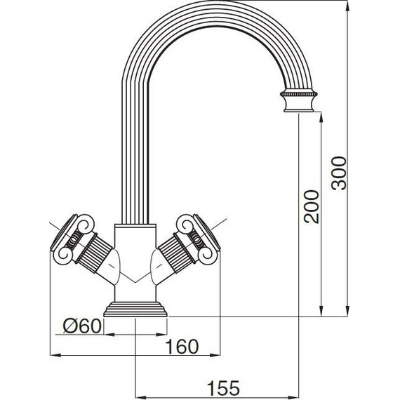 Смеситель для раковины Cezares APHRODITE-LS2-02-O, бронза, Цвет производителя: бронза - фото 3