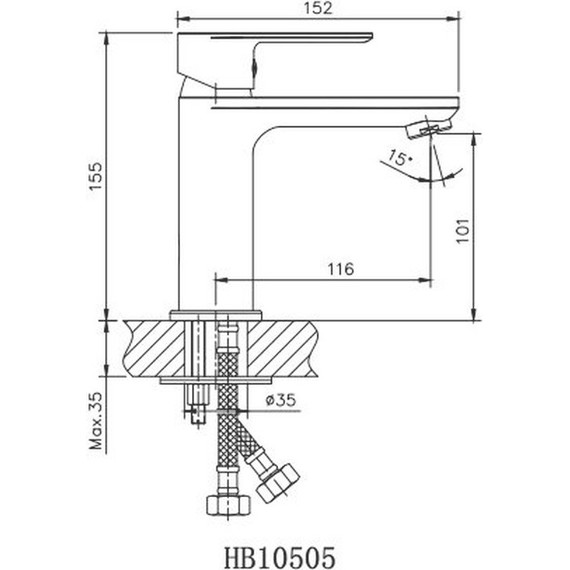 Смеситель для раковины Haiba HB10505-8, белый/хром - фото 3