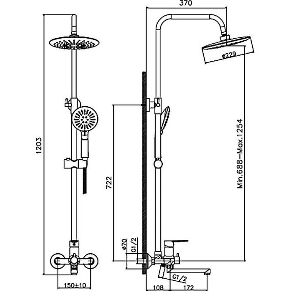 Душевая стойка Haiba HB24557-8, белый/хром - фото 5