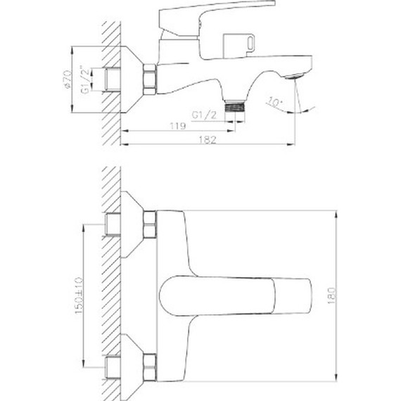 Смеситель для ванны Haiba HB60587 - фото 2