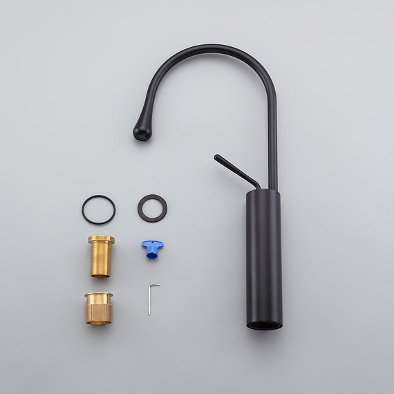 Смеситель для раковины высокий Bronze de Luxe Scandi 9015B, черный, Цвет производителя: чёрный - фото 2