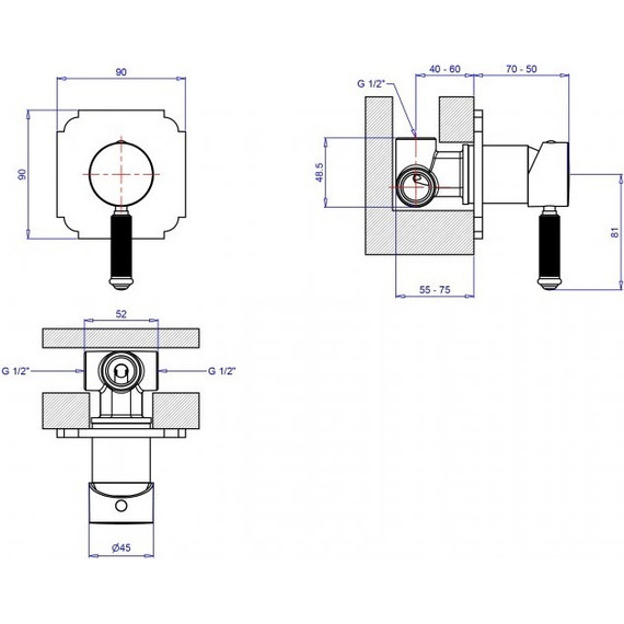 Смеситель для душа Cezares APHRODITE-DIM2-02-Bi, бронза, Цвет производителя: бронза - фото 2