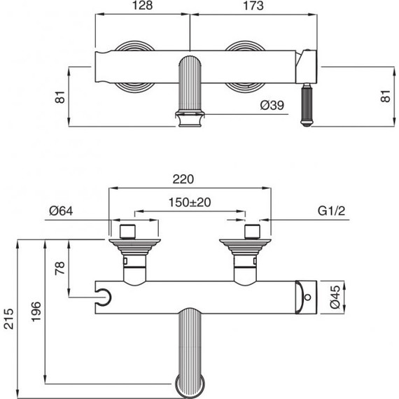 Смеситель для ванны Cezares APHRODITE-VDM-01-Bi, Цвет производителя: хром - фото 2