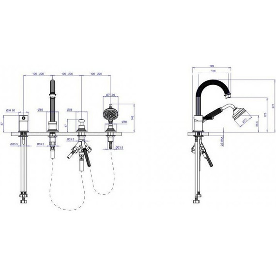 Смеситель для ванны Cezares APHRODITE-BVDM-02-Bi, бронза, Цвет производителя: бронза - фото 2