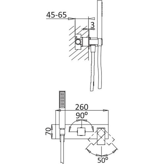 Смеситель для душа Cezares PORTA-VDM2-BIO, белый, Цвет производителя: белый - фото 2