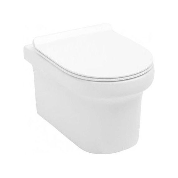Унитаз подвесной Aquanet Rimless Nova-W BL-101N-WHT 211914 с тонкой крышкой микролифт - фото 