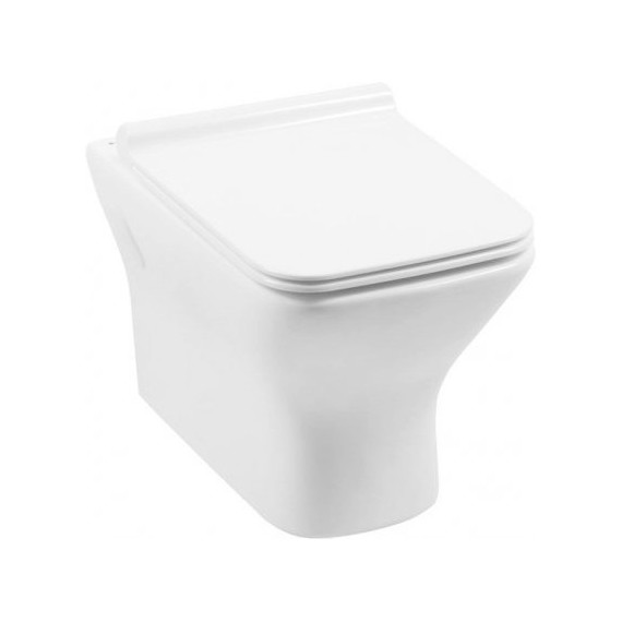 Унитаз подвесной Aquanet Rimless Cube-W CL-12248D 210761 с тонкой крышкой микролифт - фото 