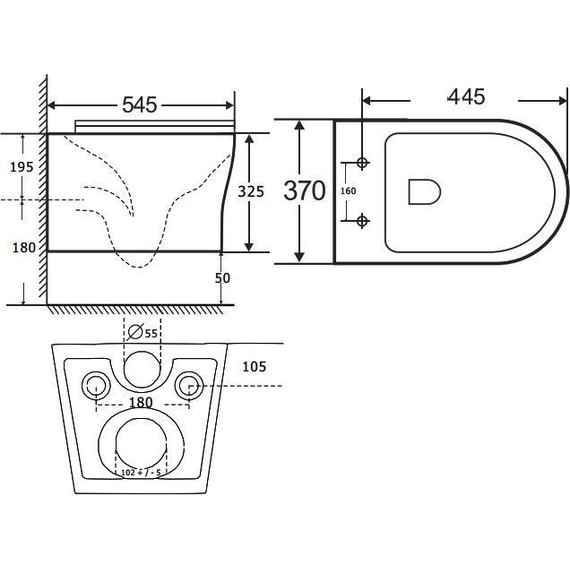 Унитаз подвесной Aquanet Rimless Roll-W CL-12249D 210766 с тонкой крышкой микролифт - фото 13