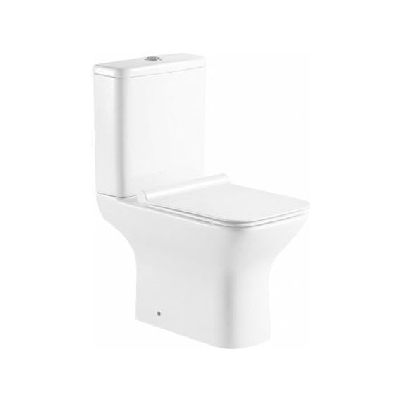 Унитаз-компакт безободковый Aquanet Rimless Cube 2-C CL-12288 240208 с тонкой крышкой микролифт - фото 