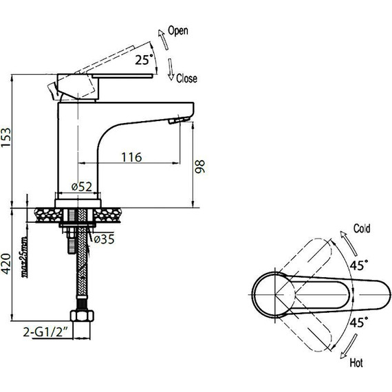 Смеситель для раковины Cezares LACONICO-C-LS-BLC-W0, белый, Цвет производителя: белый - фото 2