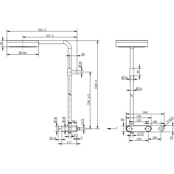 Душевая стойка с термостатом Cezares MOON-CD-TA250-01 - фото 3