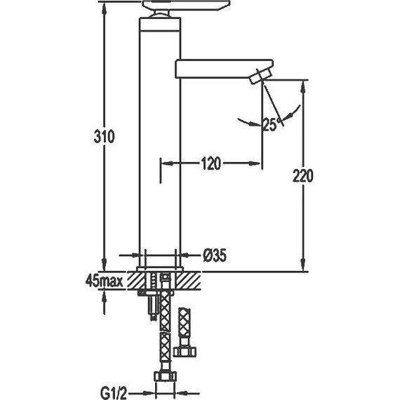 Смеситель для раковины высокий Cezares SIESTA-F-LC-01-W0 - фото 2
