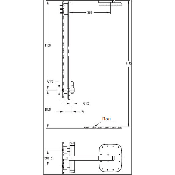 Душевая стойка Cezares TESORO-F-CD-01 - фото 2