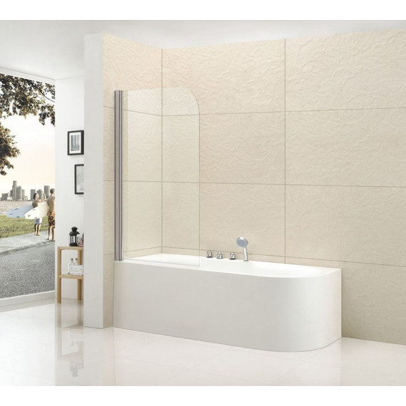 Шторка для ванны Cezares 80 см ECO-O-V-1-80/140-P-Cr-L, хром/матовое - фото 