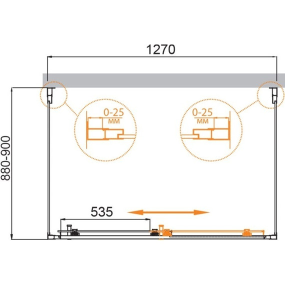 Душевое ограждение Cezares 130х90 см MOLVENO-AH-12-130/90-C-Cr-IV, хром/прозрачное - фото 2