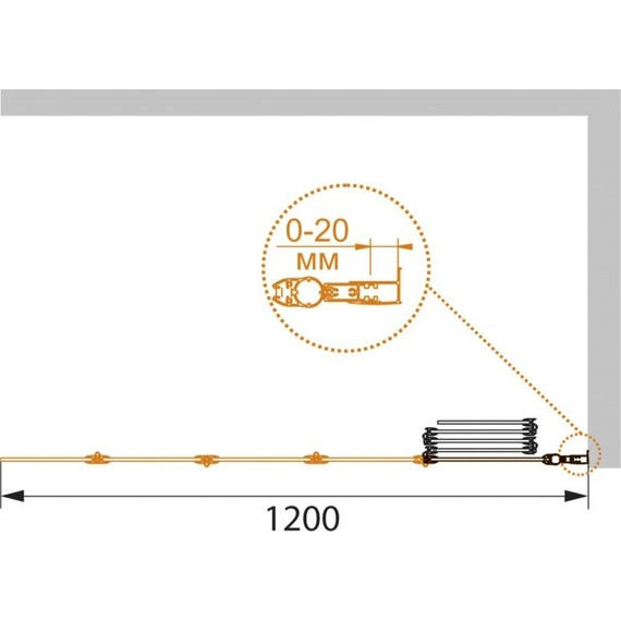 Шторка для ванны Cezares 120 см PRATICO-V-5-120/140-C-Cr, хром/прозрачное - фото 6