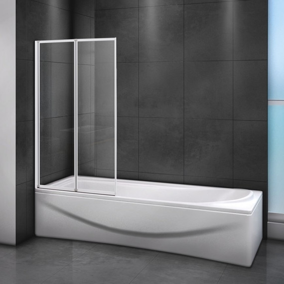 Шторка для ванны Cezares 80 см RELAX-V-2-80/140-C-Bi, белый/прозрачное - фото 