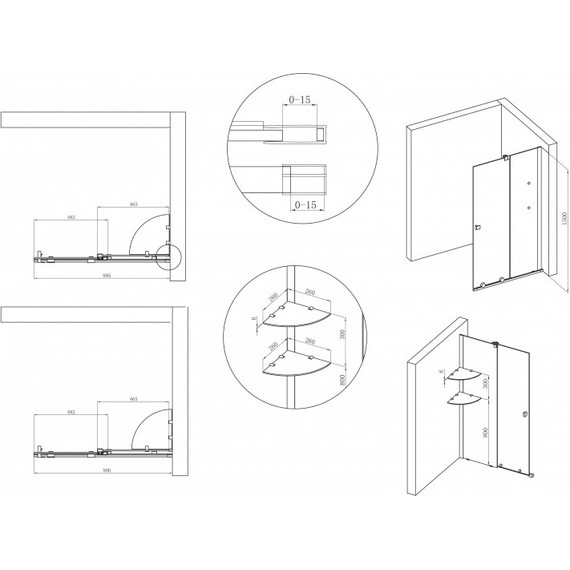 Шторка для ванны Cezares 90 см STREAM-VFS-11-90/150-C-Cr (стекло 8 мм), хром/прозрачное - фото 8