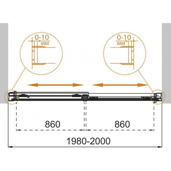 Шторка для ванны Cezares 200 см TANDEM-SOFT-VF-2-200/145-P-Cr, хром/матовое - фото 7