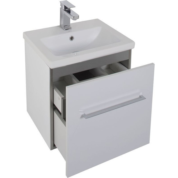 Тумба подвесная с раковиной Aquanet Порто 50 см 195729, белый - фото 8