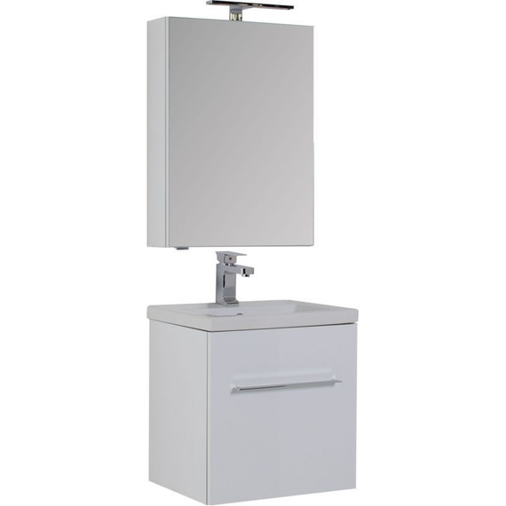 Тумба подвесная с раковиной Aquanet Порто 50 см 195729, белый - фото 9