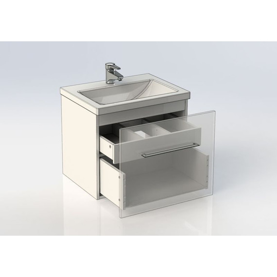 Тумба подвесная с раковиной Aquanet Порто 60 см 195730, белый - фото 12