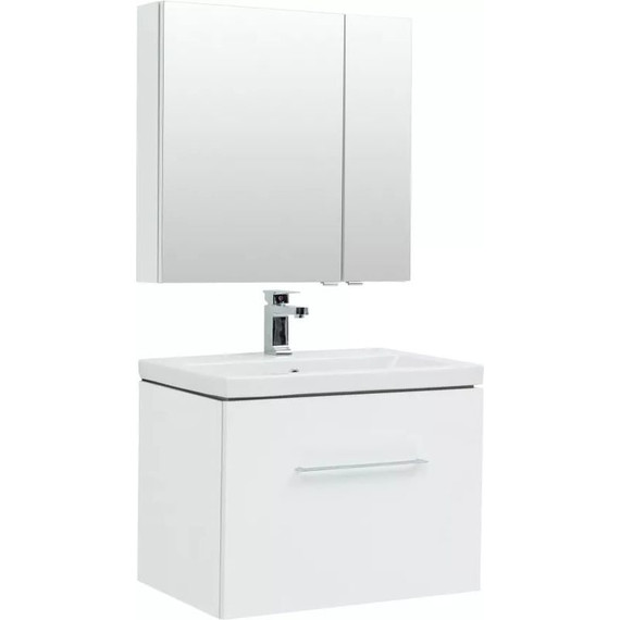 Тумба подвесная с раковиной Aquanet Порто 70 см 241747, белый - фото 7