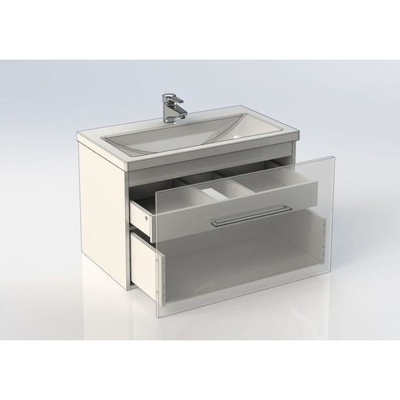 Тумба подвесная с раковиной Aquanet Порто 80 см 195731, белый - фото 11