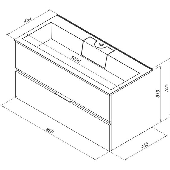 Тумба подвесная с раковиной Aquanet Алвита 100 см 235341, белый - фото 8