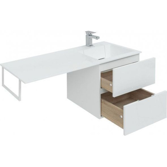 Тумба подвесная с раковиной-столешницей Aquanet Алвита 120 см 243660 R, белый - фото 13