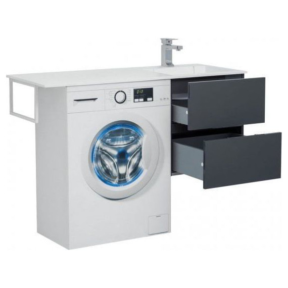 Тумба подвесная с раковиной-столешницей Aquanet Алвита 120 см 243662 R, серый антрацит - фото 3