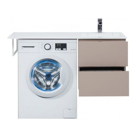 Тумба подвесная с раковиной-столешницей Aquanet Алвита 120 см 243661 R, капучино - фото 5