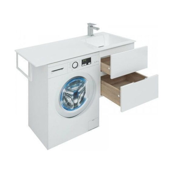 Тумба подвесная с раковиной-столешницей Aquanet Алвита 120 см 243660 R, белый - фото 10