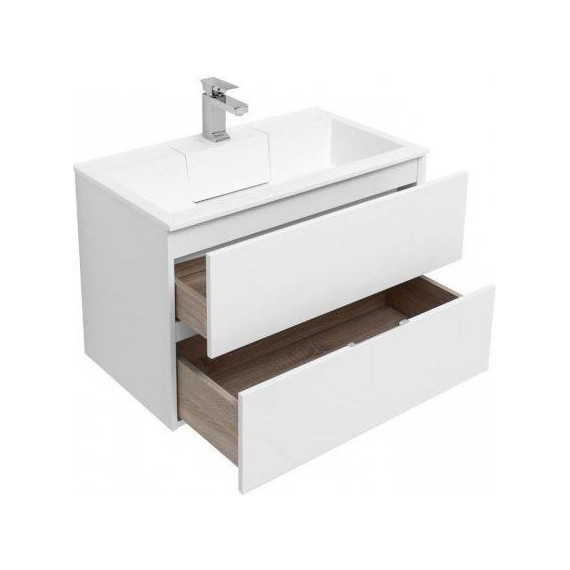 Тумба подвесная с раковиной Aquanet Алвита 80 см 235339, белый - фото 4