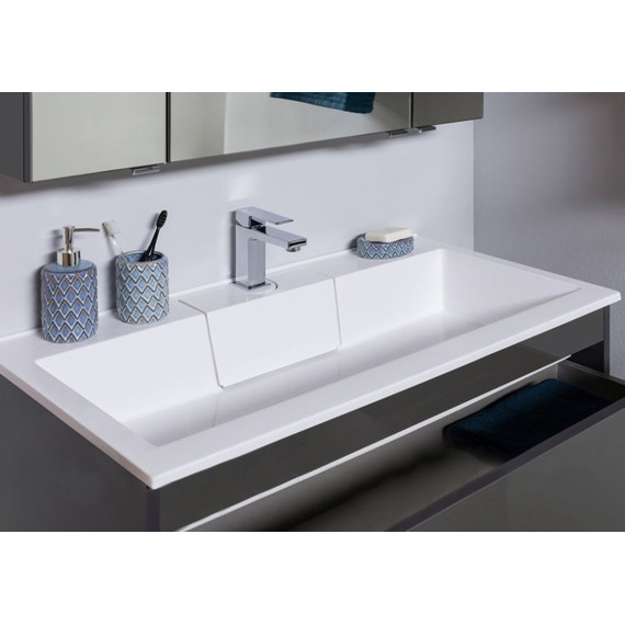 Тумба подвесная с раковиной Aquanet Алвита 90 см 240111, серый антрацит, Цвет фасада: серый - фото 10