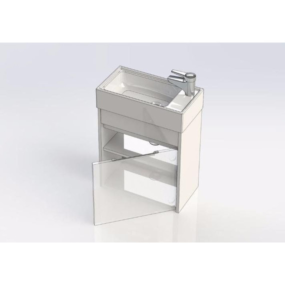 Тумба подвесная с раковиной Aquanet Лидс 50 см 182744, эвкалипт мистери, Цвет фасада: тёмное дерево - фото 7