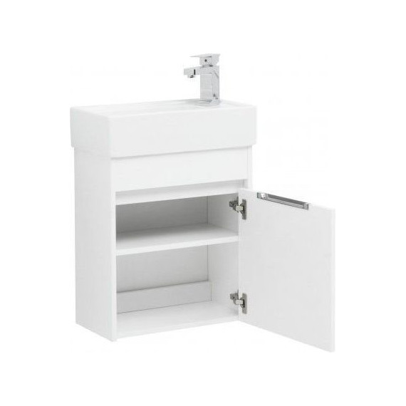 Тумба подвесная с раковиной Aquanet Лидс 50 см 239741, белый, Цвет фасада: белый - фото 2