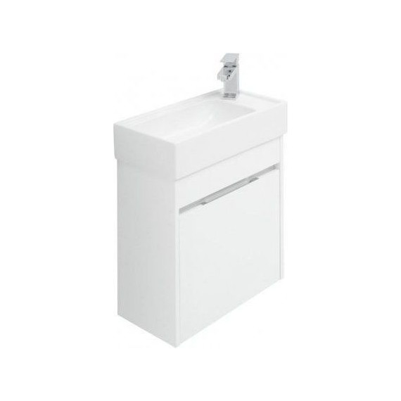 Тумба подвесная с раковиной Aquanet Лидс 50 см 239741, белый, Цвет фасада: белый - фото 3