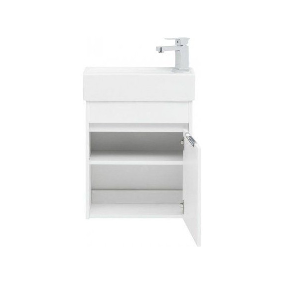 Тумба подвесная с раковиной Aquanet Лидс 50 см 239741, белый, Цвет фасада: белый - фото 6